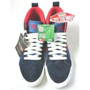Vans Women's Sk8-Hi MTE All Weather Boots Navy Blue Red Suede Size 8.5 NIB